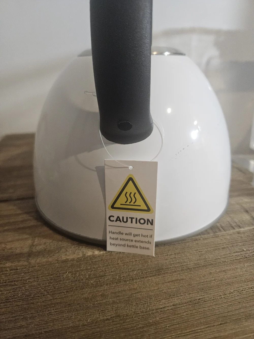 Pinkies Up Whistling Tea Kettle White/black New In Box.